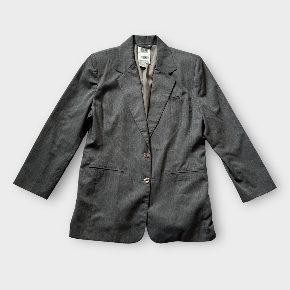 Vintage 80s/1980s gray blazer/jacket
